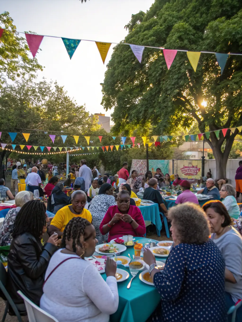 A photograph capturing volunteers actively participating in a fundraising event for the PARISH ASSOCIATION OF PEYRIEU, showcasing their enthusiasm and dedication to the cause.